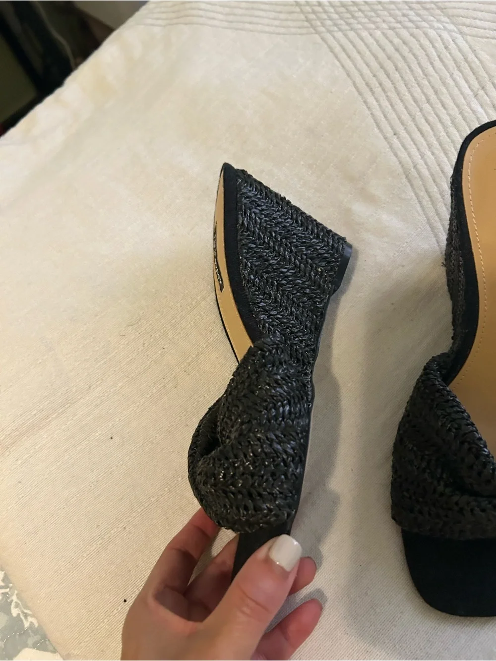 Nine West Raffia Nikhil Twist Wedge Sandals